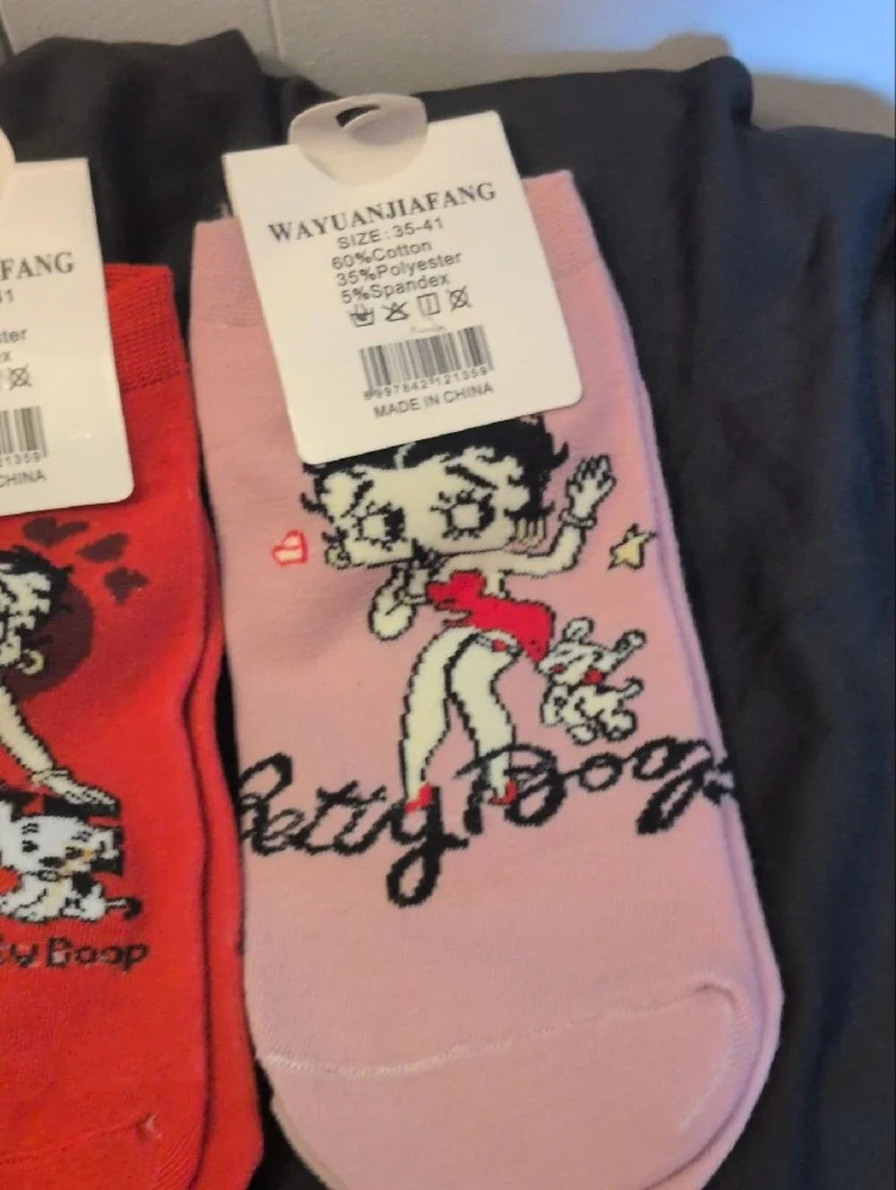 Betty Boop Women's Socks - White, Red, Pink